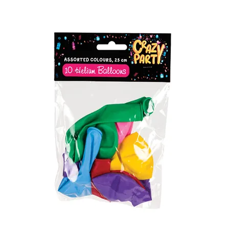 Assorted Colour Balloons, 10-pack