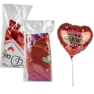 45cm Balloon Heart, Air Filled with Stick