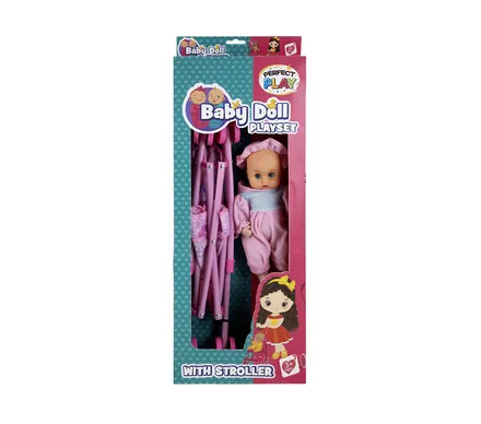 Baby Doll, 25cm, with Stroller